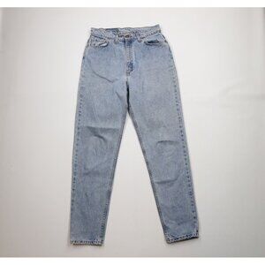 Vintage 90s Levis 521 Womens 32 Distressed Tapered Fit Leg Denim Jeans Blue